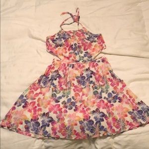 Open back halter dress